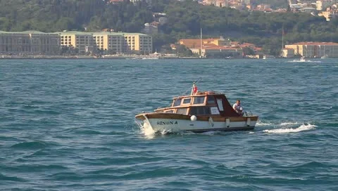 Wooden yacht. Tracking shot Stock Footage