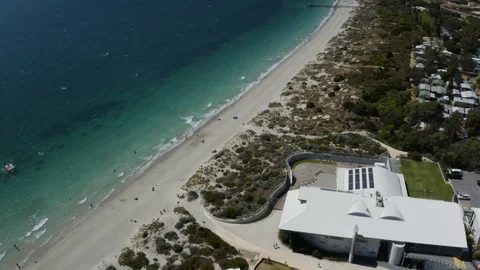 Woodman Point Fremantle Beach - Ammo Jetty - Summer Beach Drone Footage Stock Footage