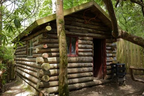 Woodman's Forest Cabin at Kelburn Castle Theme Park Largs, Ayrshire, Scotland Stock Photos