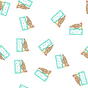 Woodpecker bird vector seamless pattern Stock Illustration