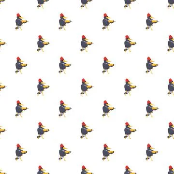 Woodpecker cartoon pattern repeating design background イラスト素材