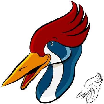Woodpecker face Stock Illustration