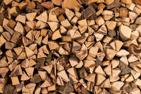 Woodpile triangular close-up Foto stock