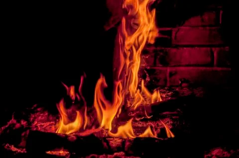 Woods in fire Stock Photos