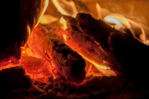 Woods in fireplace Stock-Fotos