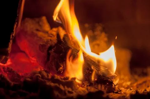 Woods in fireplace Stock Photos
