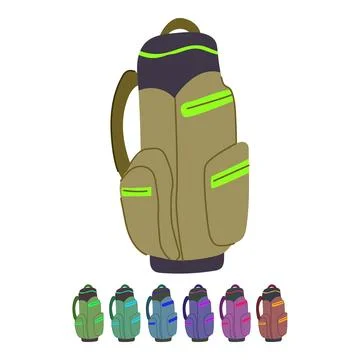 Woods golf bag vector cartoon graphic Stock Illustration