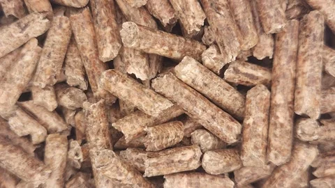 Woods pellets background. Renewable Alternative Energy. Bio Fuel. Organic Mat Stock Footage 315415971