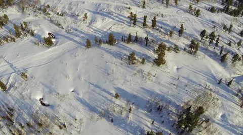 Woods winter Aerials 3 動画素材 34279566