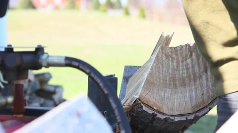 Woodsplitter in motion Stock Footage 49742590