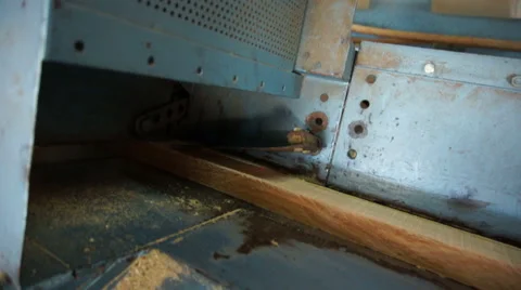 Woodwork industry machine for cutting planks Stock Footage 46728667