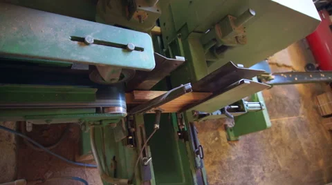 Woodwork industry machine slow motion Stock Footage 46726728