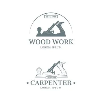 Woodwork label design Stock Illustration