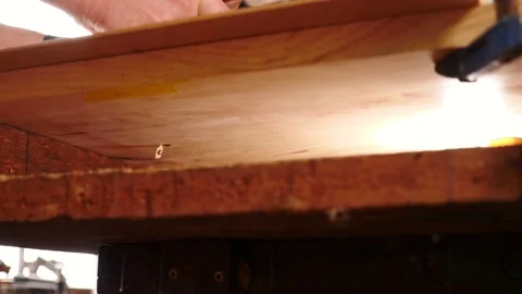 Woodwork routing timber low view Vidéo 231892430