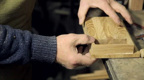 Woodworker Applying Glue to Boards Stock Footage 59699047