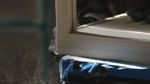 Woodworker sanding Stock Footage 128773227