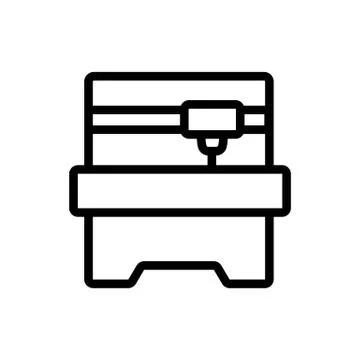 Woodworking boring machine icon vector outline illustration Stock Illustration
