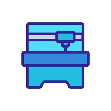 Woodworking boring machine icon vector outline illustration Stock Illustration