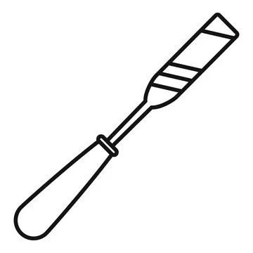 Woodworking chisel hand tool outline icon design Stock Illustration