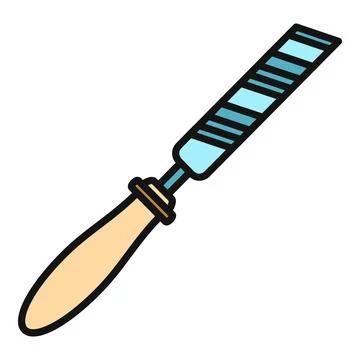 Woodworking chisel tool for construction and carpentry jobs Stock Illustration