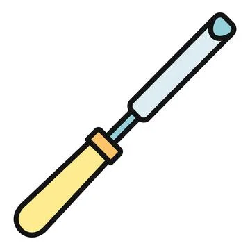 Woodworking chisel tool icon representing carpentry and carving Stock Illustration