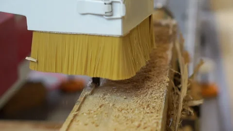 Woodworking CNC router in action. Stock Footage 143424022