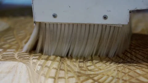 Woodworking CNC router in action. Video stock 143599099