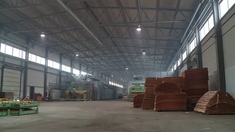 Woodworking complex. Finished goods warehouse. Plywood production. 動画素材 79160875
