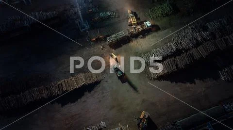 Woodworking factory. Download forest truck. Stock Photos
