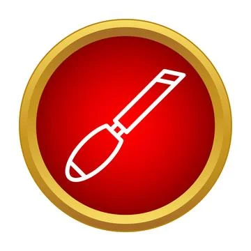 Woodworking flat chisel tool icon representing carpentry Stock Illustration