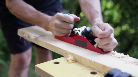 Woodworking, hand plane Stock Footage 156821752