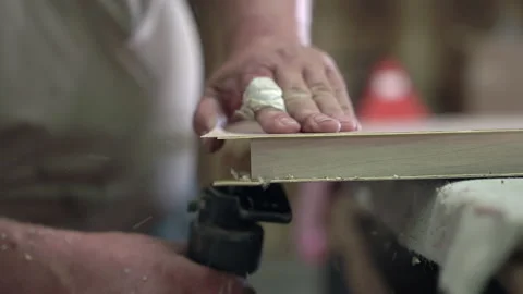 Woodworking Handheld Router Video stock 143439183