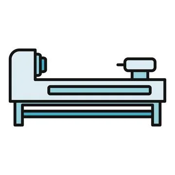 Woodworking lathe machine flat line icon design Illustrazione stock