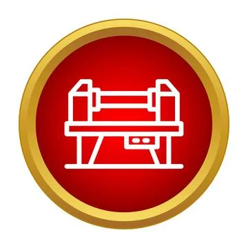Woodworking lathe machine preparing material in workshop イラスト素材
