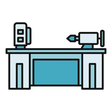 Woodworking lathe machine preparing for turning process イラスト素材