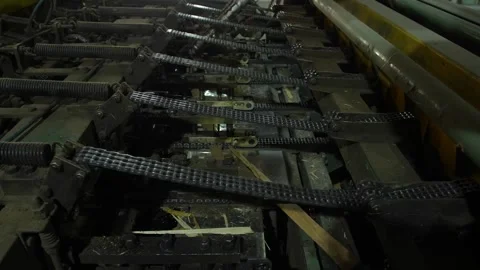 Woodworking machine cuts raw materials in a factory Close Up Stock Footage 292932246