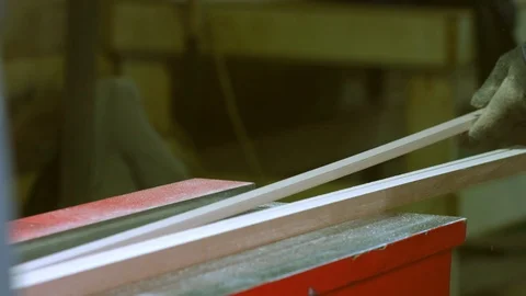 Woodworking on a machine Stock Footage 95772902