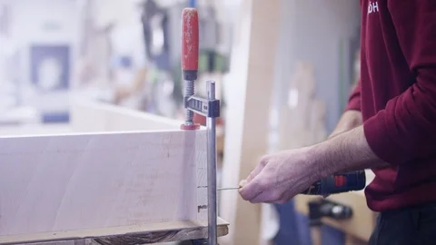 Woodworking with a machine Video stock 118847086