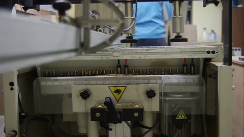 Woodworking machine work Stock Footage 70687788