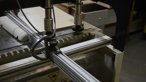 Woodworking machine work Stock Footage 70687980