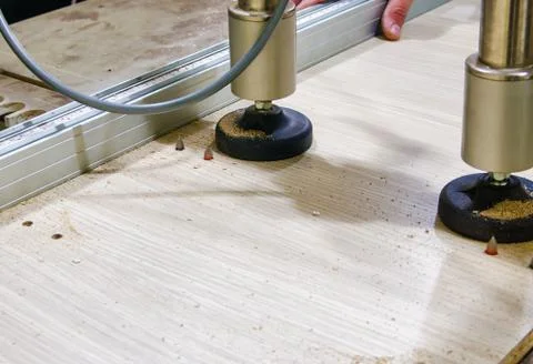 Woodworking machine work Stock Photos