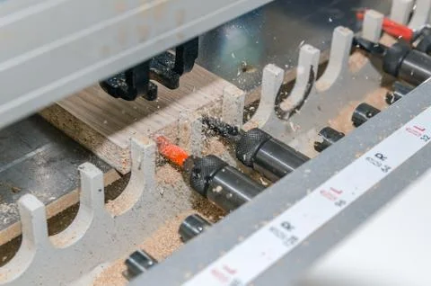 Woodworking machine work Foto stock