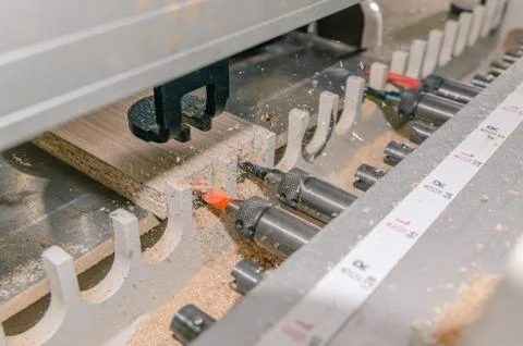 Woodworking machine work Stock Photos
