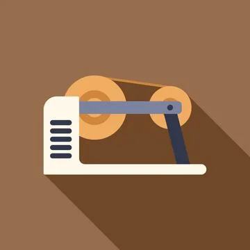 Woodworking machinery processing lumber on brown background Stock Illustration