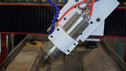 Woodworking on modern machines with a computer Stock Footage 127206898