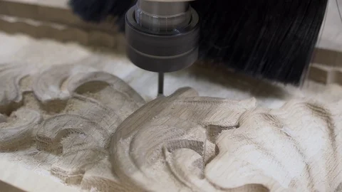 Woodworking on modern machines with a computer Stock Footage 127207002