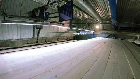 Woodworking production with computerized automatic equipment Video stock 169332509