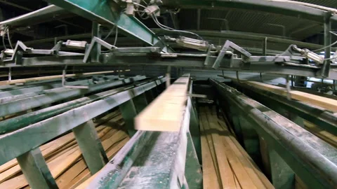 Woodworking production with computerized automatic equipment. Video stock 169332555
