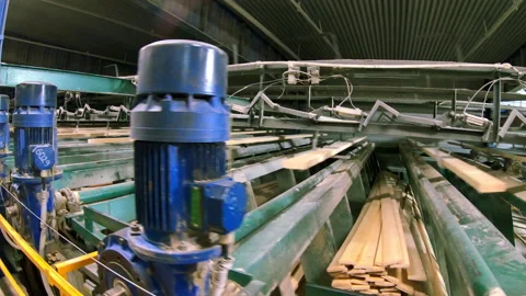 Woodworking production with computerized automatic equipment. Stock Footage 169332644