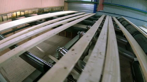 Woodworking production with computerized automatic equipment. Video stock 169332695